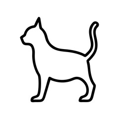 cat s silhouette icon, cat day line art, cat day icon - simple black line art icon of cat s silhouette, symbolizing cat day celebrations. cat day vector art.