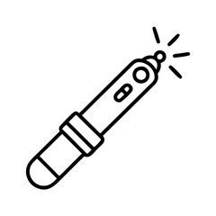 laser pointer icon, cat day line art, cat day icon - simple black line art icon of laser pointer, symbolizing cat day celebrations. cat day vector art.