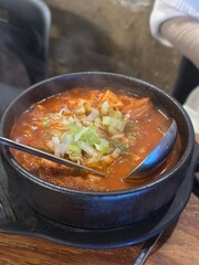 Kimchi soup with meat