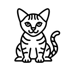 bengal kitten icon, cat day line art, cat day icon - simple black line art icon of bengal kitten, symbolizing cat day celebrations. cat day vector art.