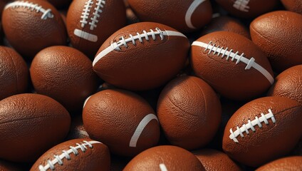 A lot of american football balls background