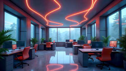 Designing Dynamic Workspaces: The Captivating Fantasy Futuristic Office Experience