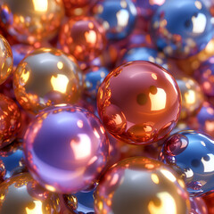 Shiny colored balls abstract background 