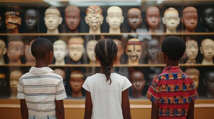 Kids Museum Exhibit African Art Masks Display