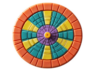 Obraz premium Colorful Circular Game Board on Transparent Background for Fun Activities