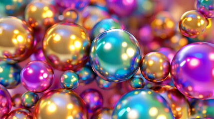 Shiny colored balls abstract background 