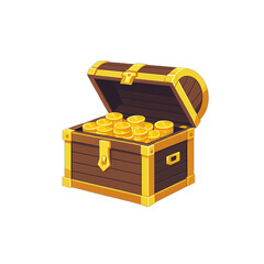 simple minimalist pirate treasure chest vector illustration isolated transparent background