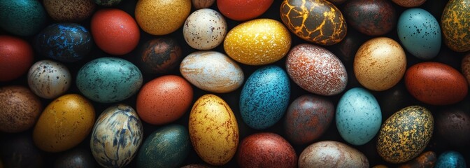 Fototapeta premium Easter eggs composition composition background