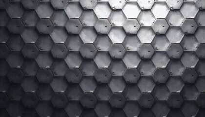 Close-up of a textured hexagonal metal surface with a modern industrial look