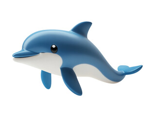 Fototapeta premium Cartoon Dolphin Character with Smiling Face and Playful Pose