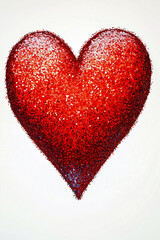white background with a red heart for Valentine's day. for postcards. for backgrounds. for business. for advertising.