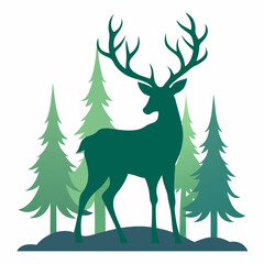 deer silhouette vector deer, animal, reindeer, silhouette, isolated, vector, mammal, illustration, nature, wild, antler, wildlife, stag, white, antelope, cartoon, horn, horns, black, elk