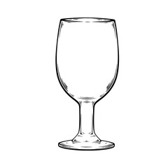 line art handdraw illustration of a glass