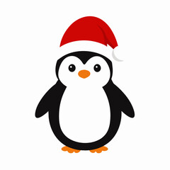 Christmas penguin with Santa hat
