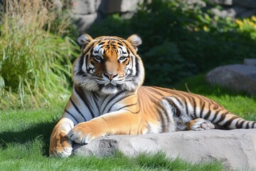 The Sumatran tiger (Panthera tigris sumatrae), a magnificent creature, and its portrait