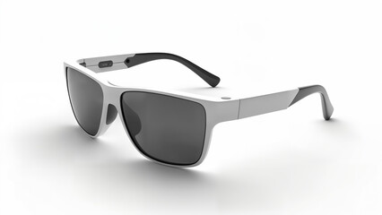 Conceptual Design of Futuristic Sunglasses: A Harmonious Blend of Style and Functionality on a Stark White Background