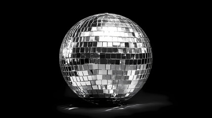 Shiny disco ball mirrored sphere party decoration nightclub celebration festive entertainment. Mirrored. Illustration
