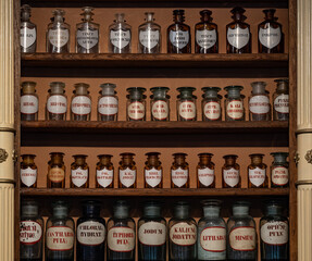 The old drawer cabinet of  apothecary