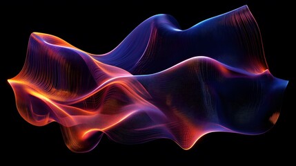 Fototapeta premium Abstract Glowing Waves of Orange and Blue Light
