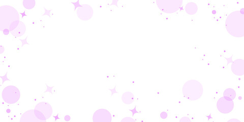 Abstract purple light bubbles and stars on a white background. Vector illustration for presentation, poster, banner.