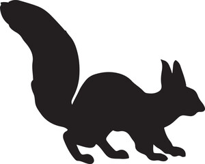 Illustration of squirrel silhouette