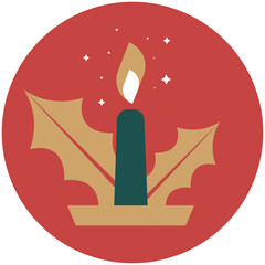 Obraz premium A Christmas candle is a decorative and aromatic element that adds warmth, light, and festive cheer to the holiday season. Often scented with seasonal fragrances like cinnamon, pine, or vanilla, Christ