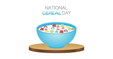national cereal day motion video, ideal for national cereal day celebration
