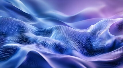 Obraz premium Abstract Blue Purple Wavy Digital Mesh Pattern