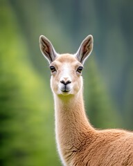Fototapeta premium Graceful Gazelle Standing Majestically in a Lush Green Landscape Under Soft Sunlight
