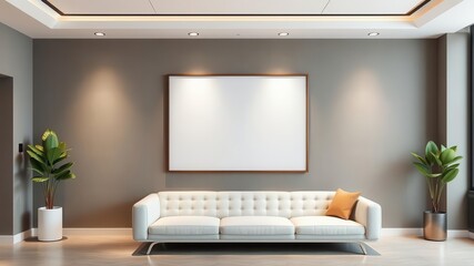 Modern and clean mockup of office wall art in a sleek, minimalist design, frame, stylish