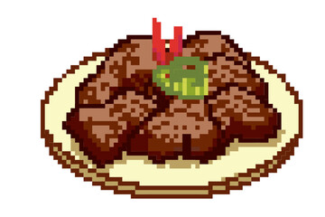 Pixel Art Indonesian Food Illustration