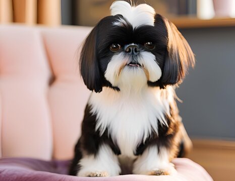 Cute pet puppy dog shihtzu                                            