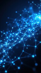 Abstract design of neural networks with glowing nodes, intelligence, data, digital