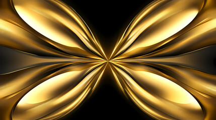 Elegant golden and black abstract background with minimal mirrored symmetry captivating...