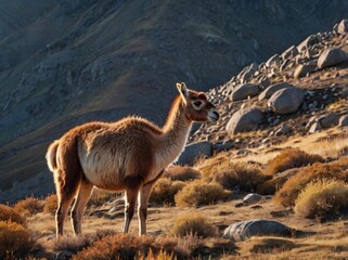 llama in the mountains