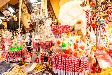 Booths and stalls at the Montreux Noel Christmas market