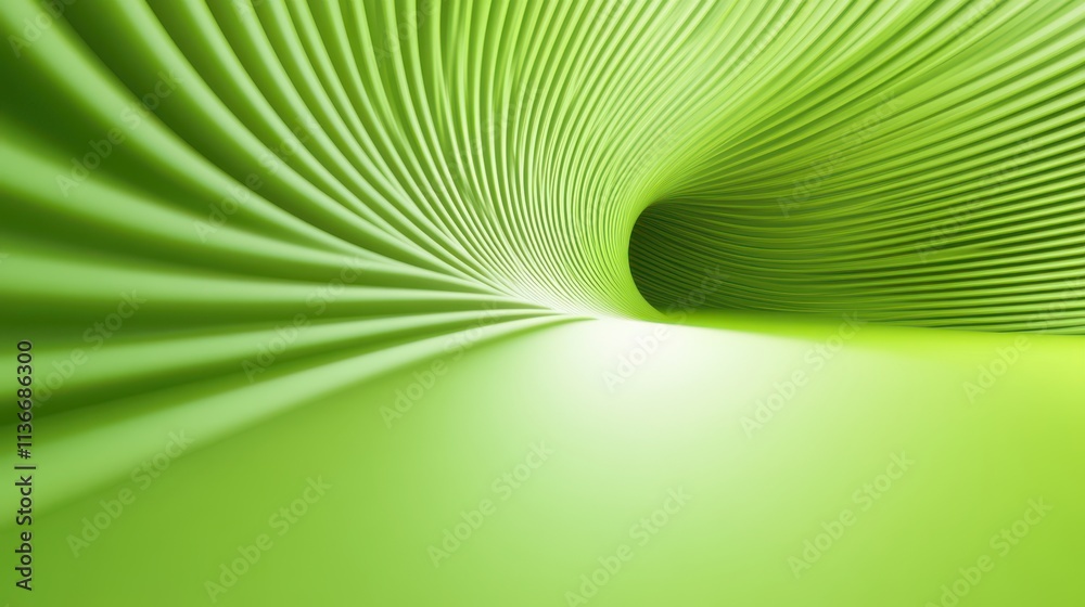 Poster mesmerizing green tunnel with flowing lines creates an intriguing optical illusion