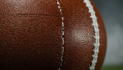 Close up of american football
