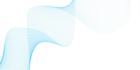 Abstract soft blue glowing wave curved lines background. Digital frequency track equalizer. Vector illustration.