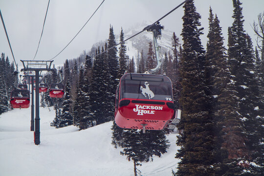 Skigondeln in Jackson Hole, Wyoming, USA