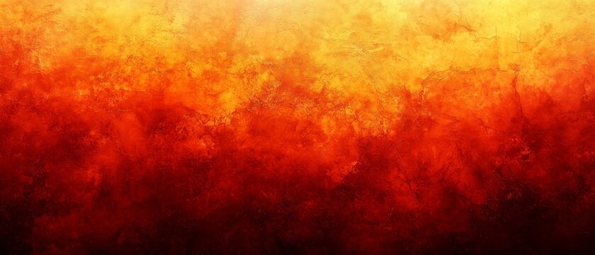Vibrant red background with orange and yellow hues. The background is a combination of red and orange, creating a warm and energetic atmosphere. The colors seem to be swirling and blending together