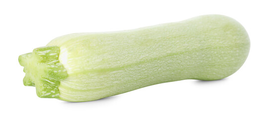 One fresh ripe zucchini isolated on white