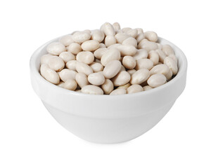 Dried beans in bowl isolated on white