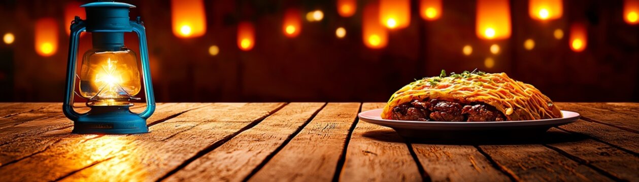 Portuguese tripas a moda do Porto, the medieval Ribeira district alive with glowing lanterns