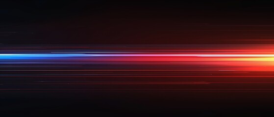 Red, blue and yellow line with a bright orange dot in the middle. The line is blurry and the colors are vibrant