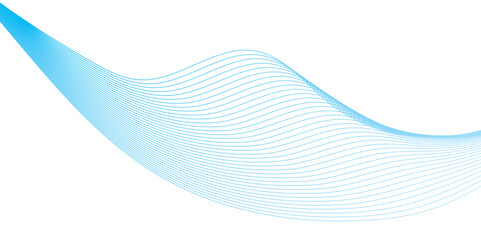Abstract soft blue glowing wave curved lines background. Digital frequency track equalizer. Vector illustration.