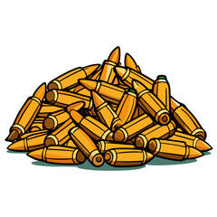 pile of bullets on a white background