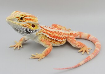 Fototapeta premium A bearded dragon, on a white surface