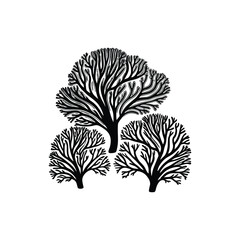 Fototapeta premium coral silhouette illustration