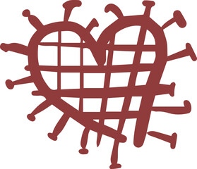 Heart icon, vector heart for a postcard decoration on St. Valentines day